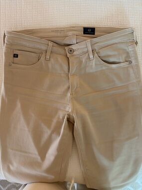 AG Prima crop light beige Slim Jeans